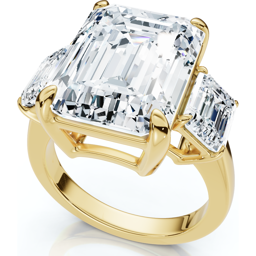Bliss Diamond Certified 12ct Emerald Cut Diamond Engagement Ring 14k Gold/platinum Lab Grown