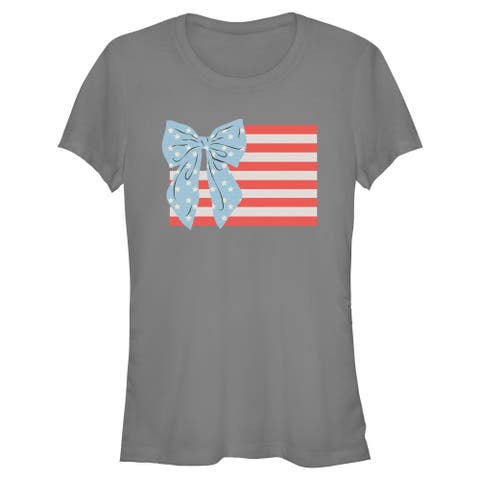 Juniors Lost Gods Bow Bars and Stars T Shirt