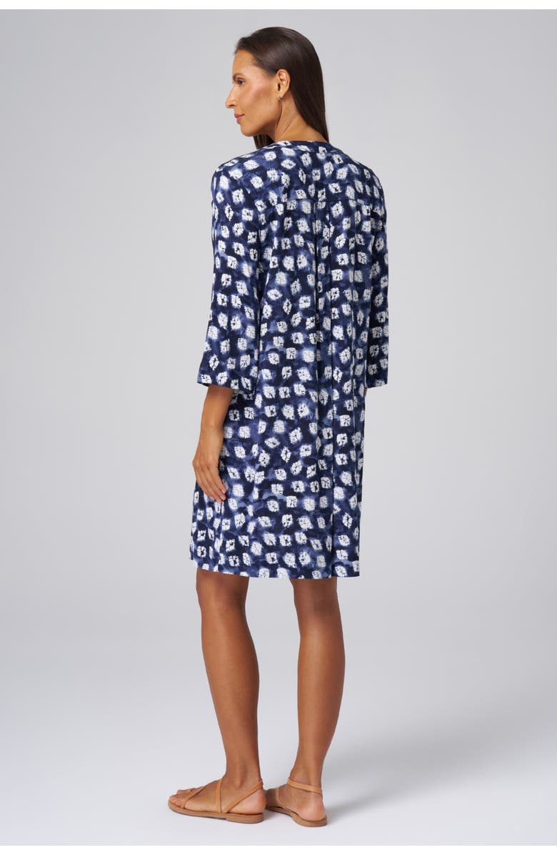 Franne Golde Paloma Shibori Print Dress, Alternate, color, Indigo