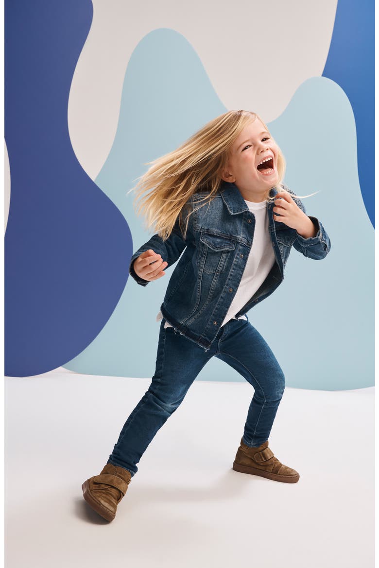 Kids' Distressed Denim Jacket, Alternate, color, CLOUD