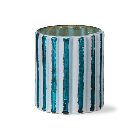 Angela Coastal Turquoise White Tealight Candle Holder