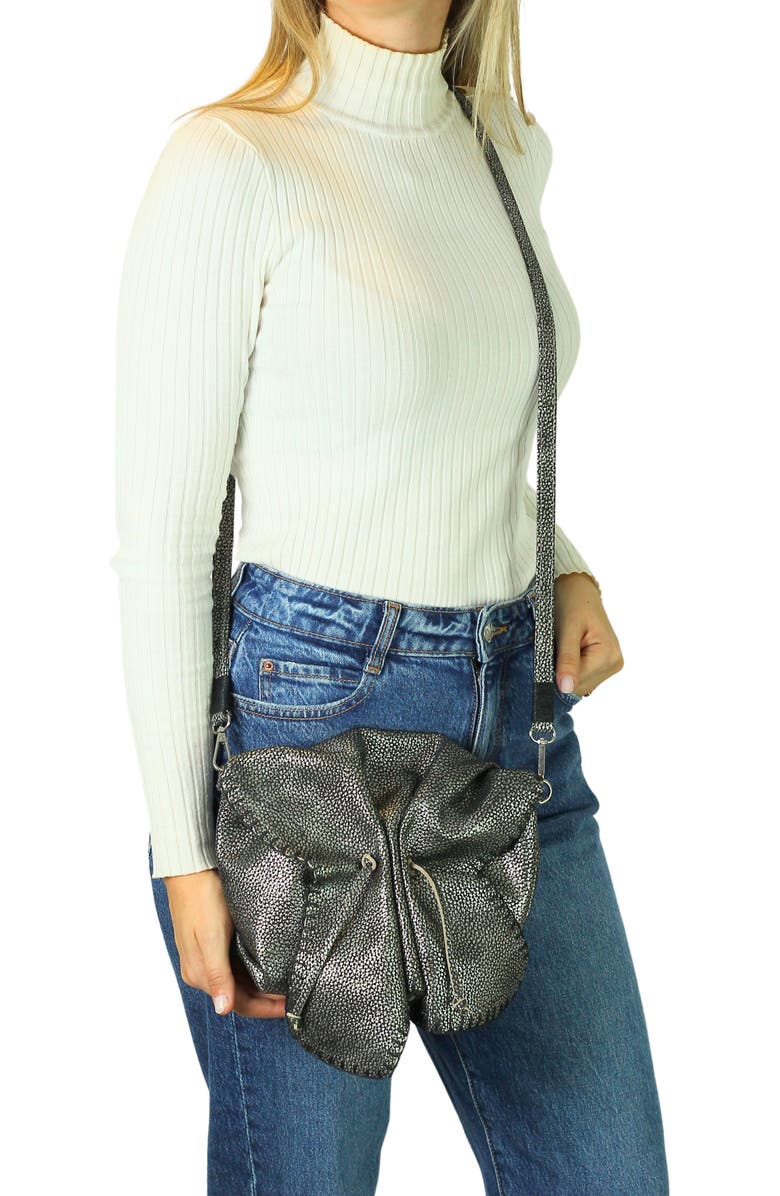 Carlos Falchi Full Size Convertible Butterfly Lambskin Crossbody Bag, Alternate, color, Roman Chrome