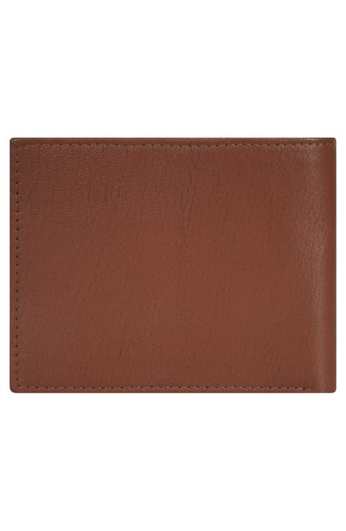 Shop Champs Onyx Id Flap Leather Bifold Wallet In Brown