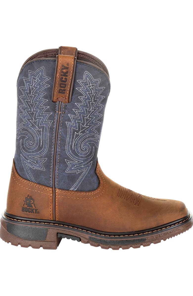 Rocky Big Kids' Ride Flx Western Boot, Main, color, Denim Brown