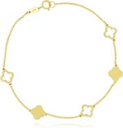 The Lovery Fine Jewelry Mini Gold Alternating Open Clover Bracelet