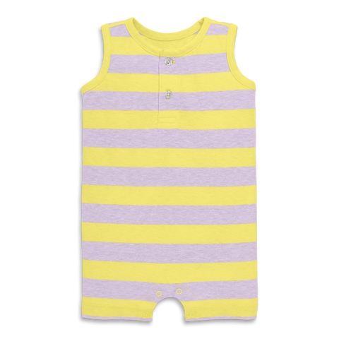 Baby Heathered Henley Shortie In Stripe