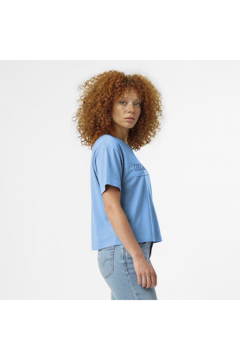 Women's Champion  Light Blue Columbia University Waist Length Wordmark T-Shirt, Alternate, color, Light Blue