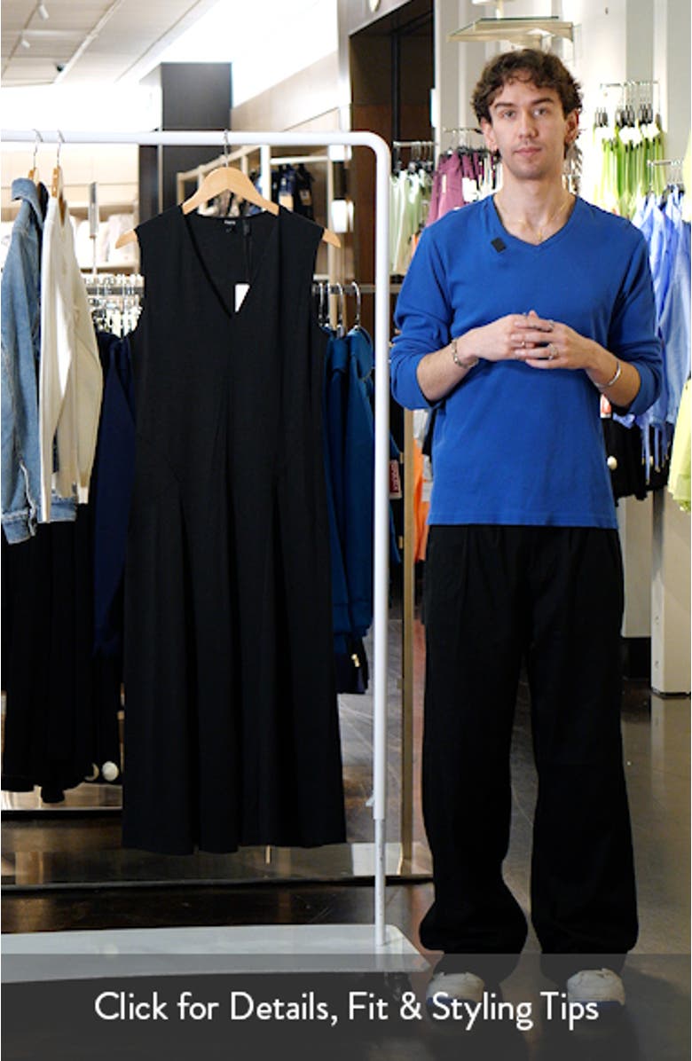 V-Neck Sleeveless Cotton Midi Dress, sales video thumbnail