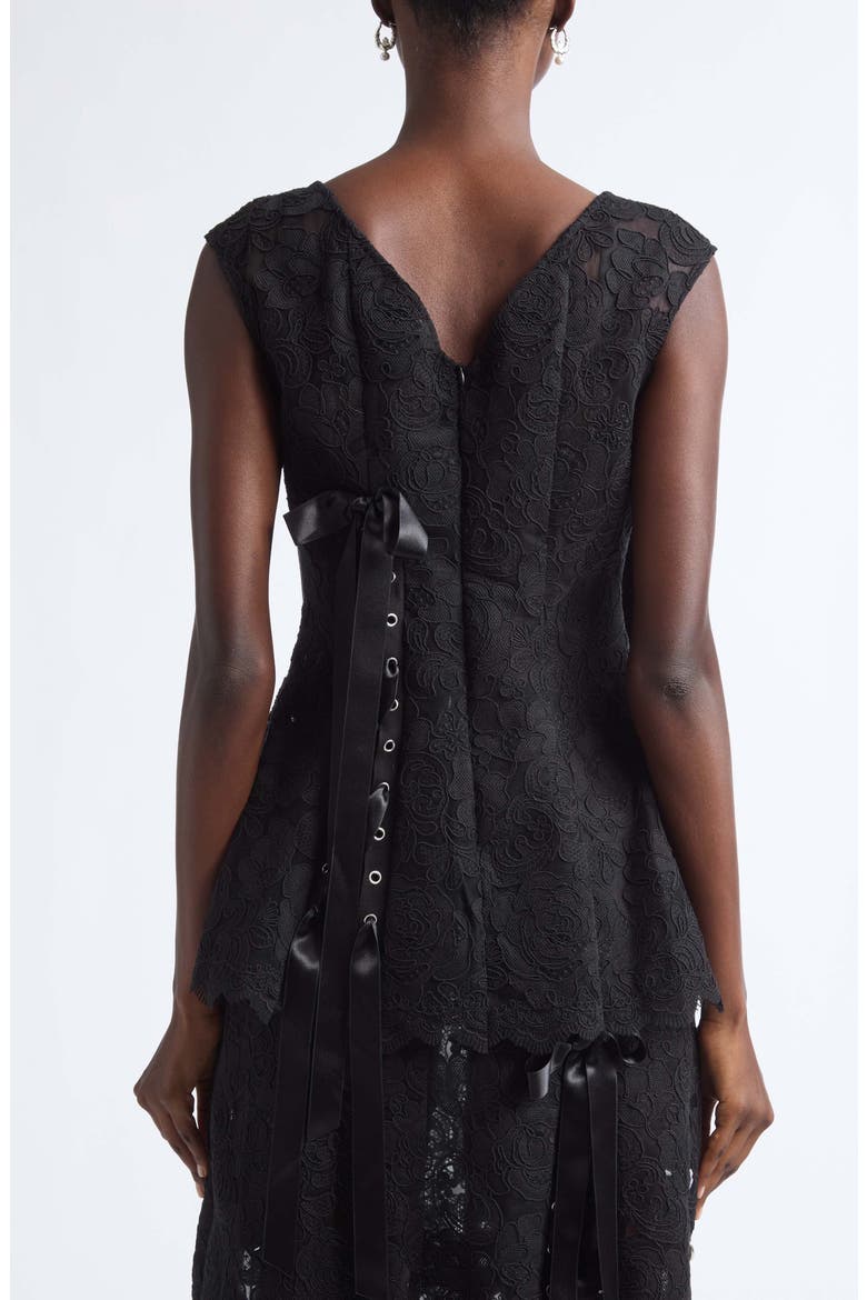 Unraveling Ribbon Portrait Top, Alternate, color, BLACK