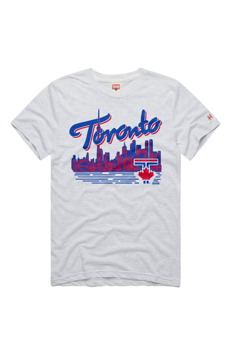 Homage Men's Homage Ash Toronto Blue Jays Tri-Blend Hyperlocal T-Shirt, Main, color, Ash