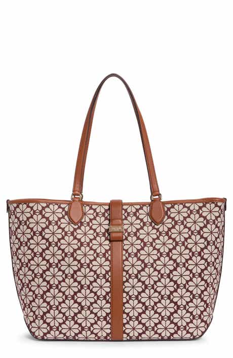 large spade floral jacquard tote