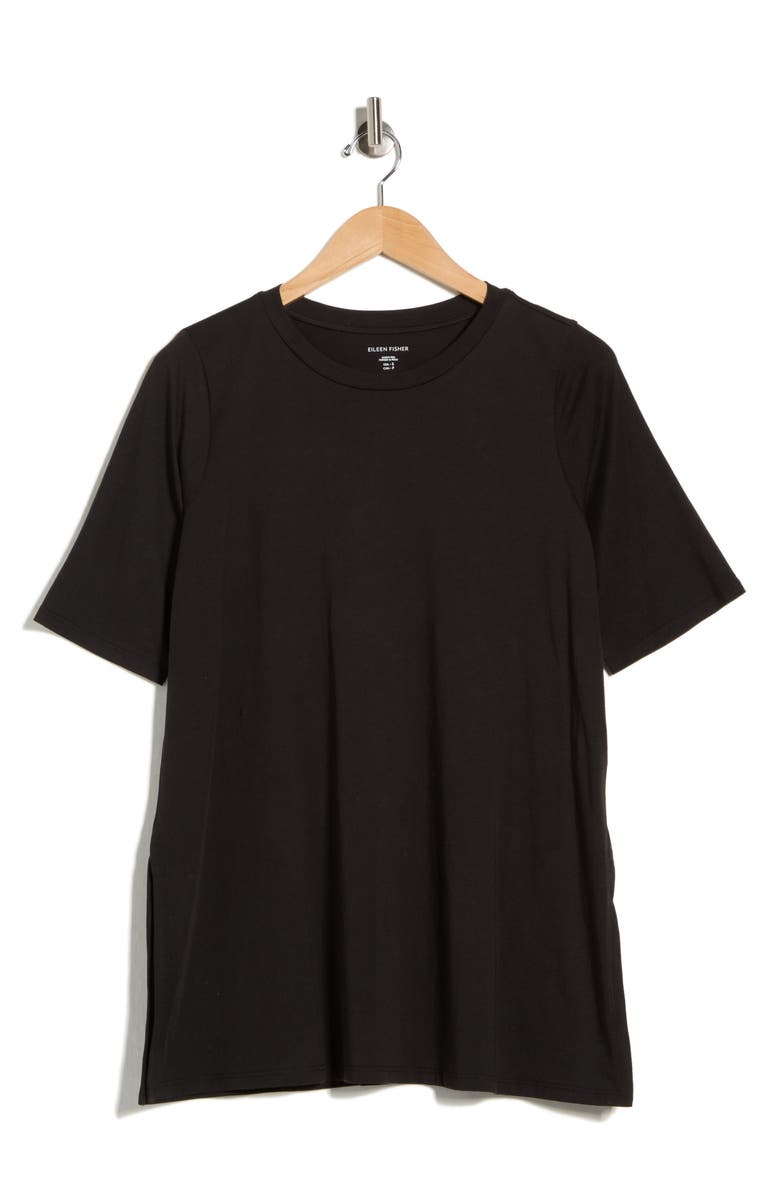 Eileen Fisher Organic Cotton Tunic T-Shirt, Main, color, Black