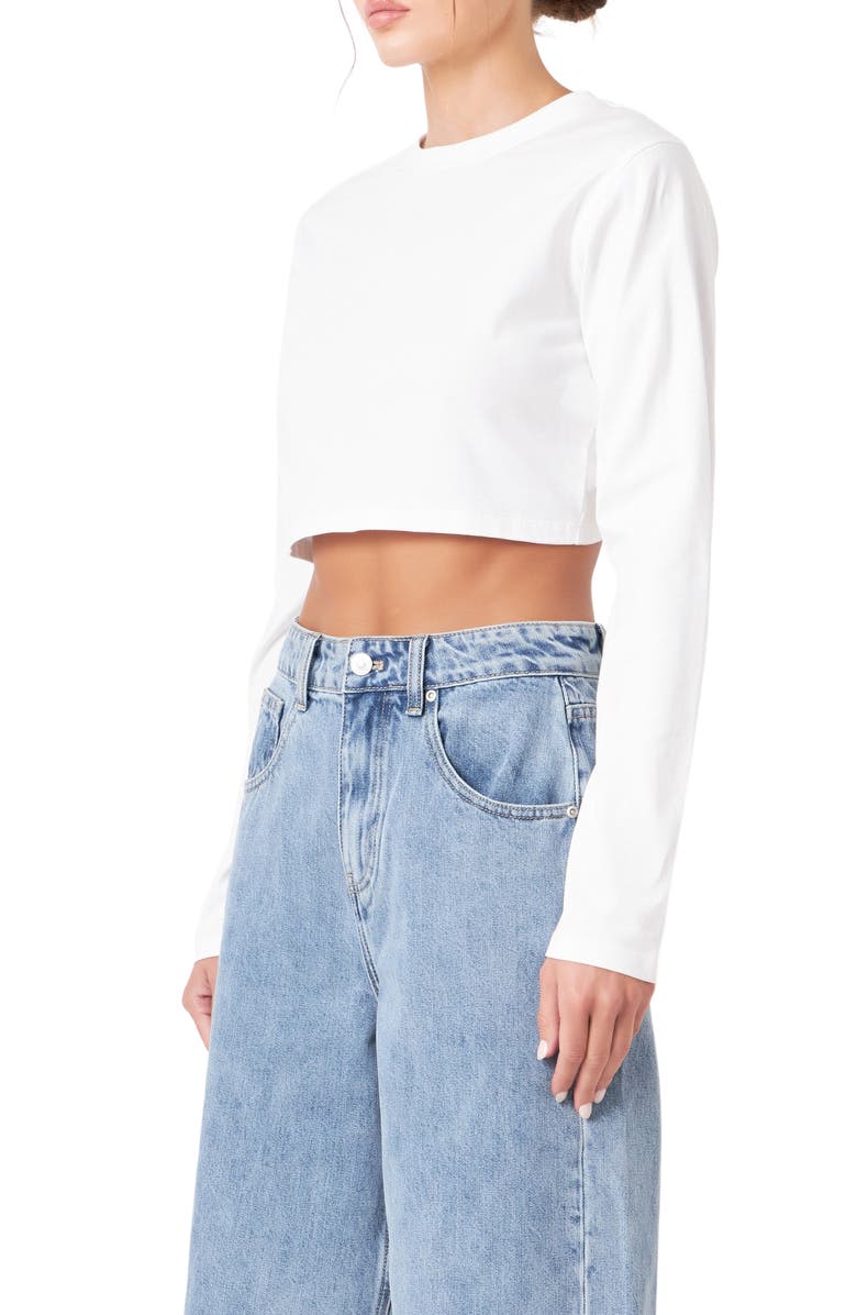 Grey Lab Back Cutout Crop T-Shirt, Alternate, color, 