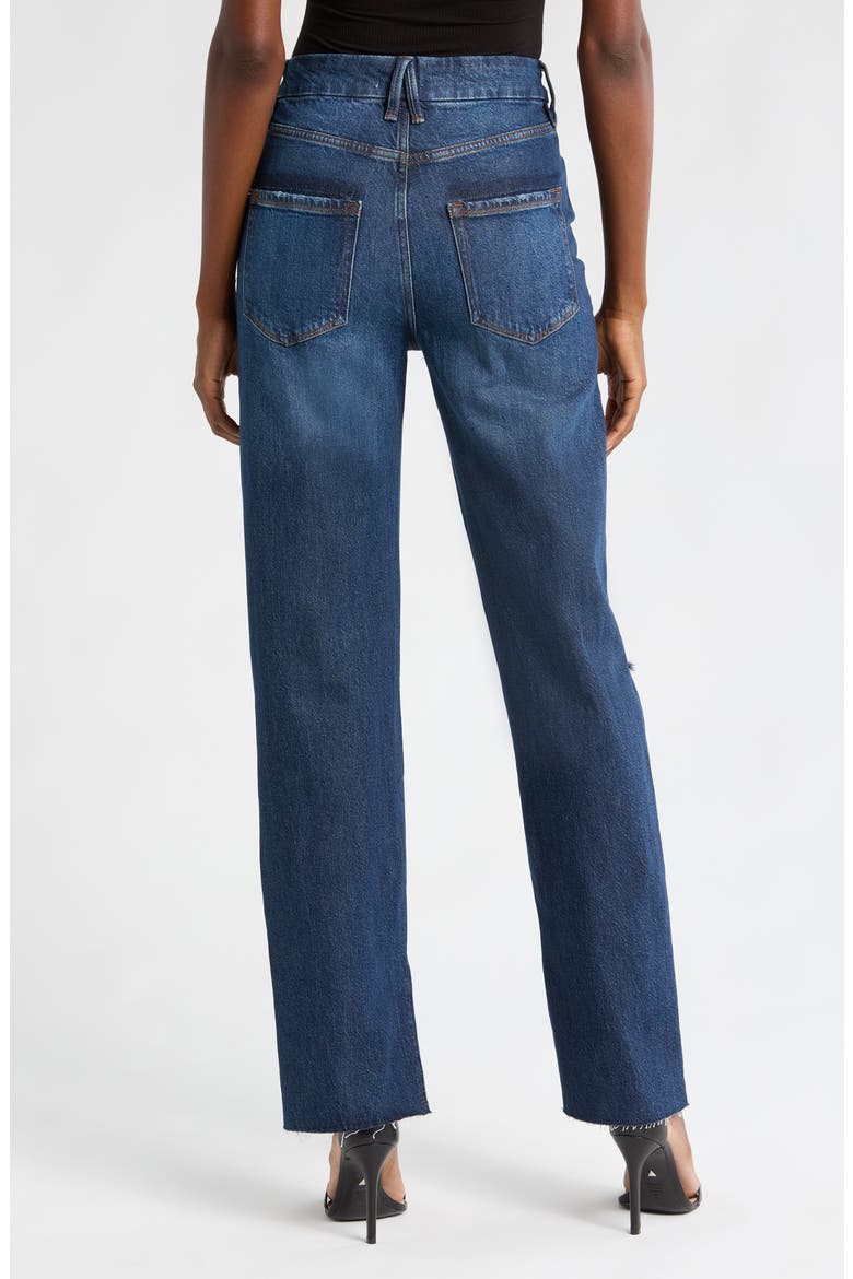 Good Boy Split Hem High Waist Straight Leg Jeans, Alternate, color, INDIGO705