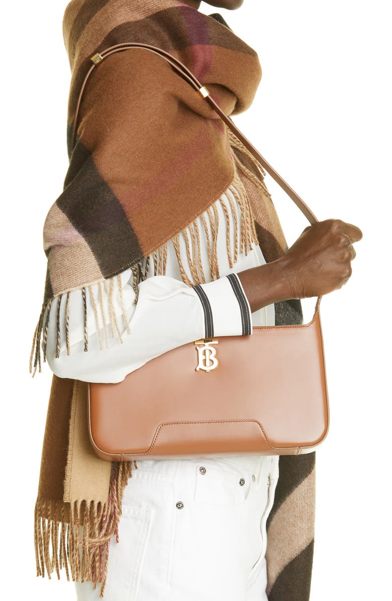 Burberry Medium TB Monogram Leather Shoulder Bag, Alternate, color,