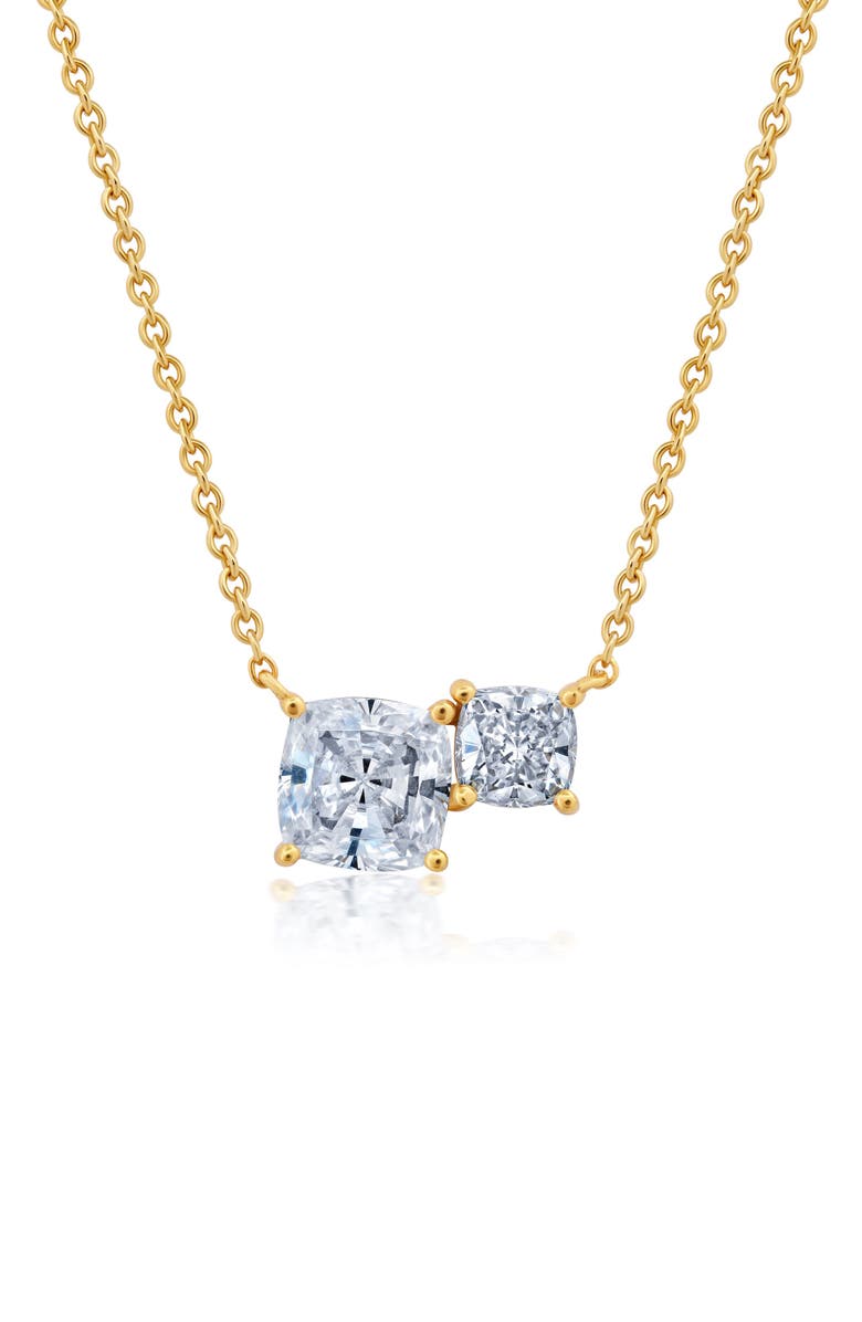 Crislu Cushion Cut Cubic Zirconia Pedant Necklace, Main, color, 