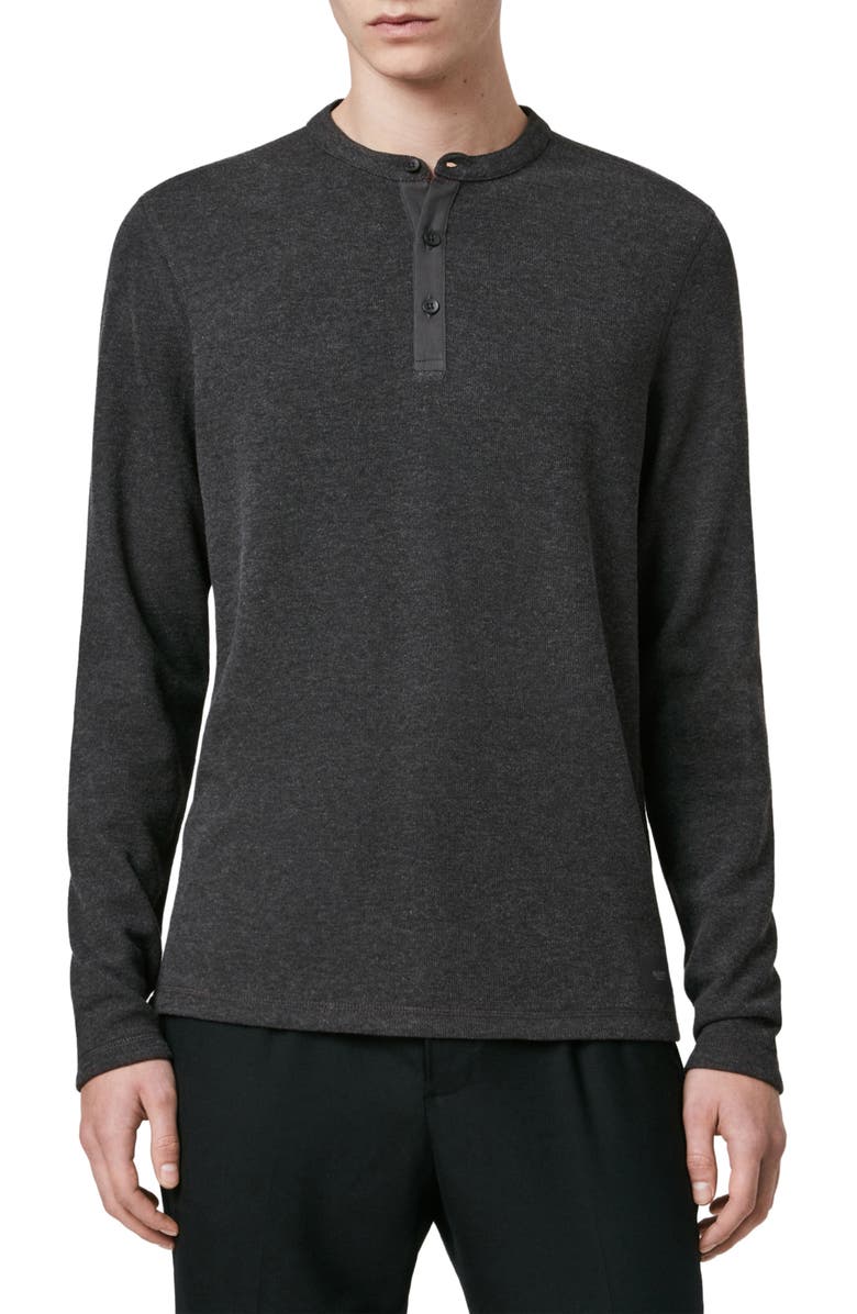 AllSaints Kiran Long Sleeve Henley, Main, color, 