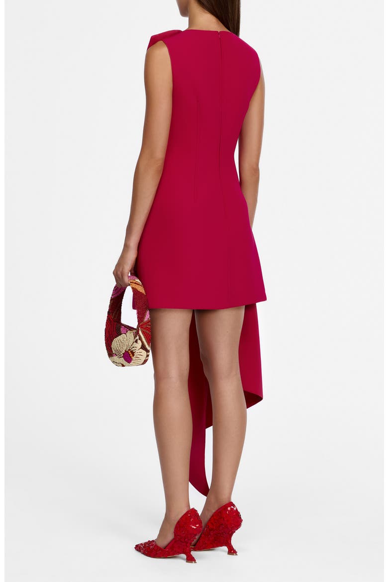 Quindus Asymmetric Drape Minidress, Alternate, color, BERRY