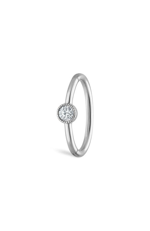 Shop Maria Tash Scallop Diamond Hoop Earring In White Gold