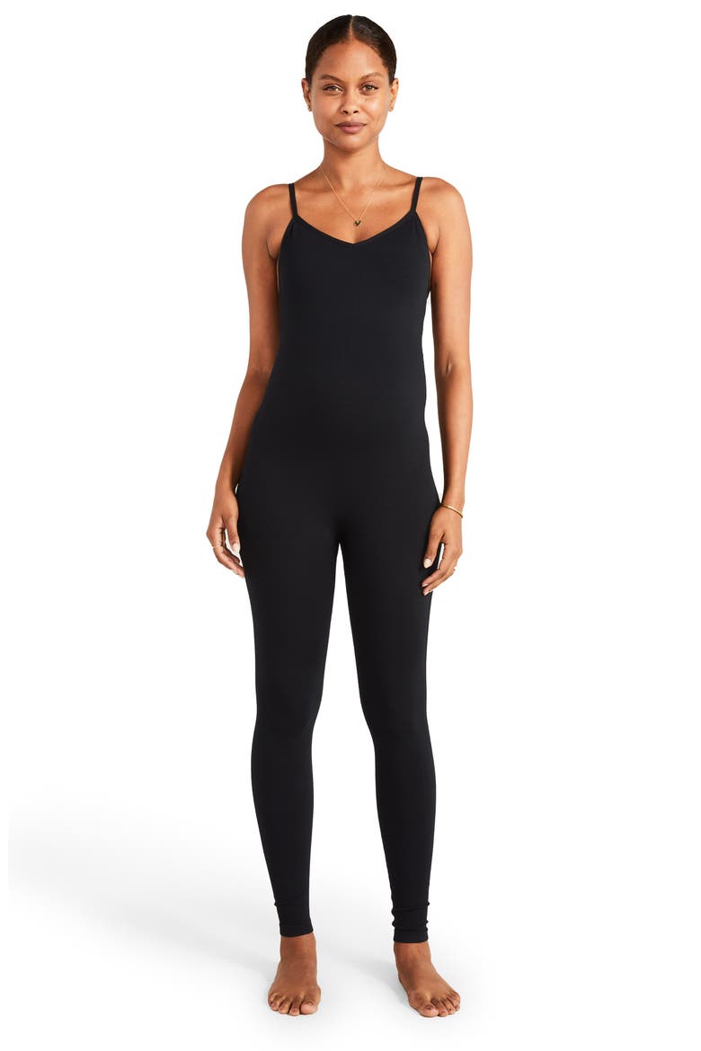 The Body Rib Maternity Unitard, Alternate, color, BLACK