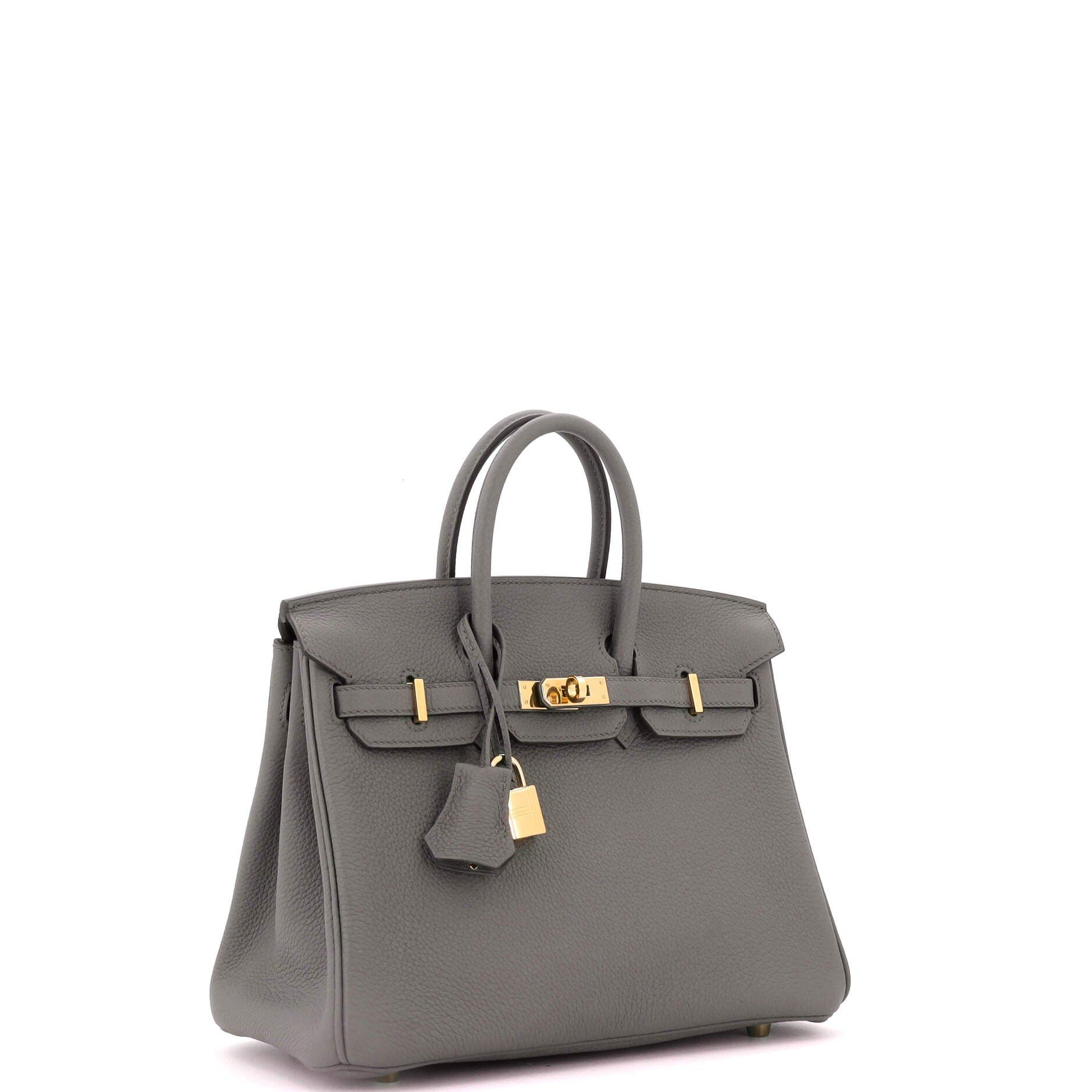 Pre-Owned Hermes Birkin Handbag Grey Togo with Gold Hardware 25, Alternate, color, 