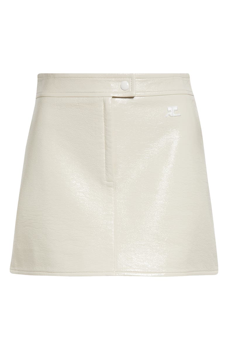 Courrèges Re-Edition Vinyl Miniskirt, Alternate, color, Off White
