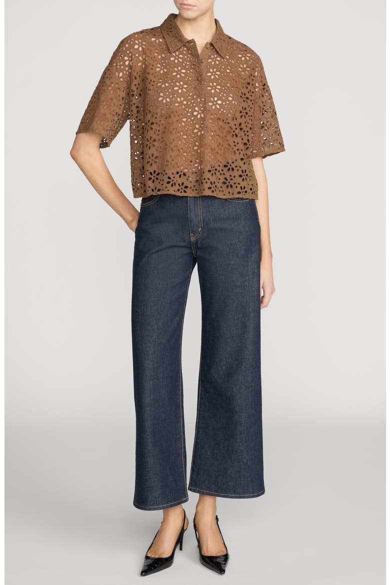 The Downing Eyelet Polo, Alternate, color, MOSS