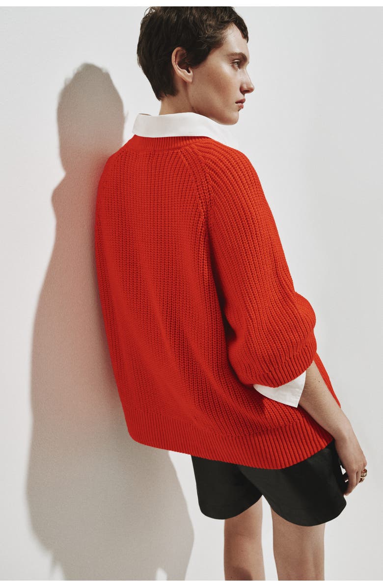 H&M Rib-knit top, Alternate, color, Bright Red