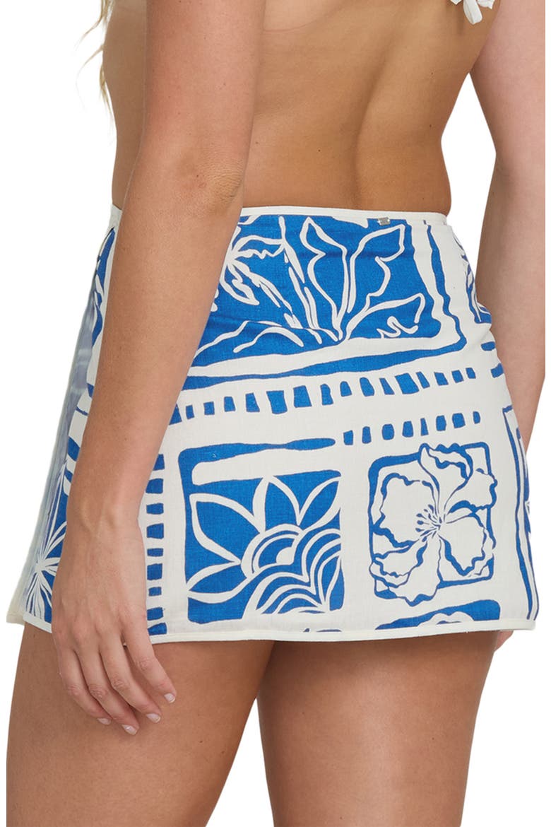 Sea Glow Cotton & Linen Miniskirt, Alternate, color, TRUE BLUE