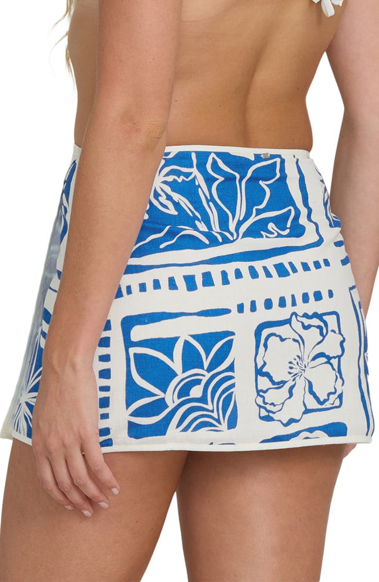 Billabong Sea Glow Cotton & Linen Miniskirt, Alternate, color, True Blue