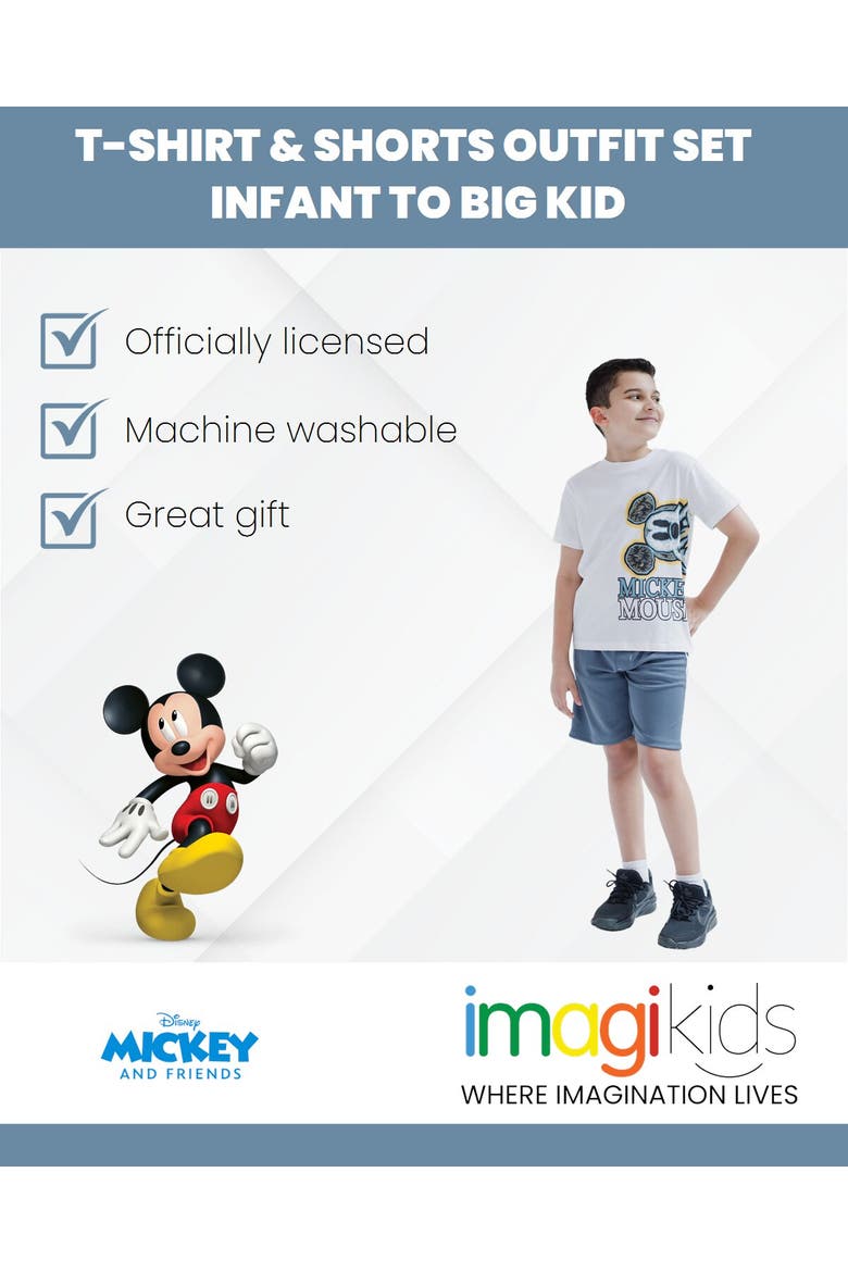 Mickey Mouse 2-Piece T-Shirt and Shorts Set, Alternate, color, Mickey White Blue