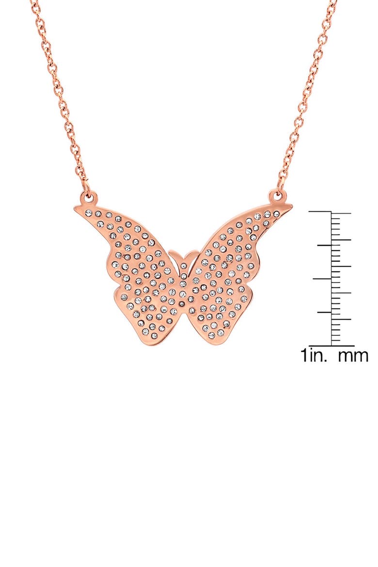Cubic Zirconia Butterfly Pendant Necklace, Alternate, color, GOLD