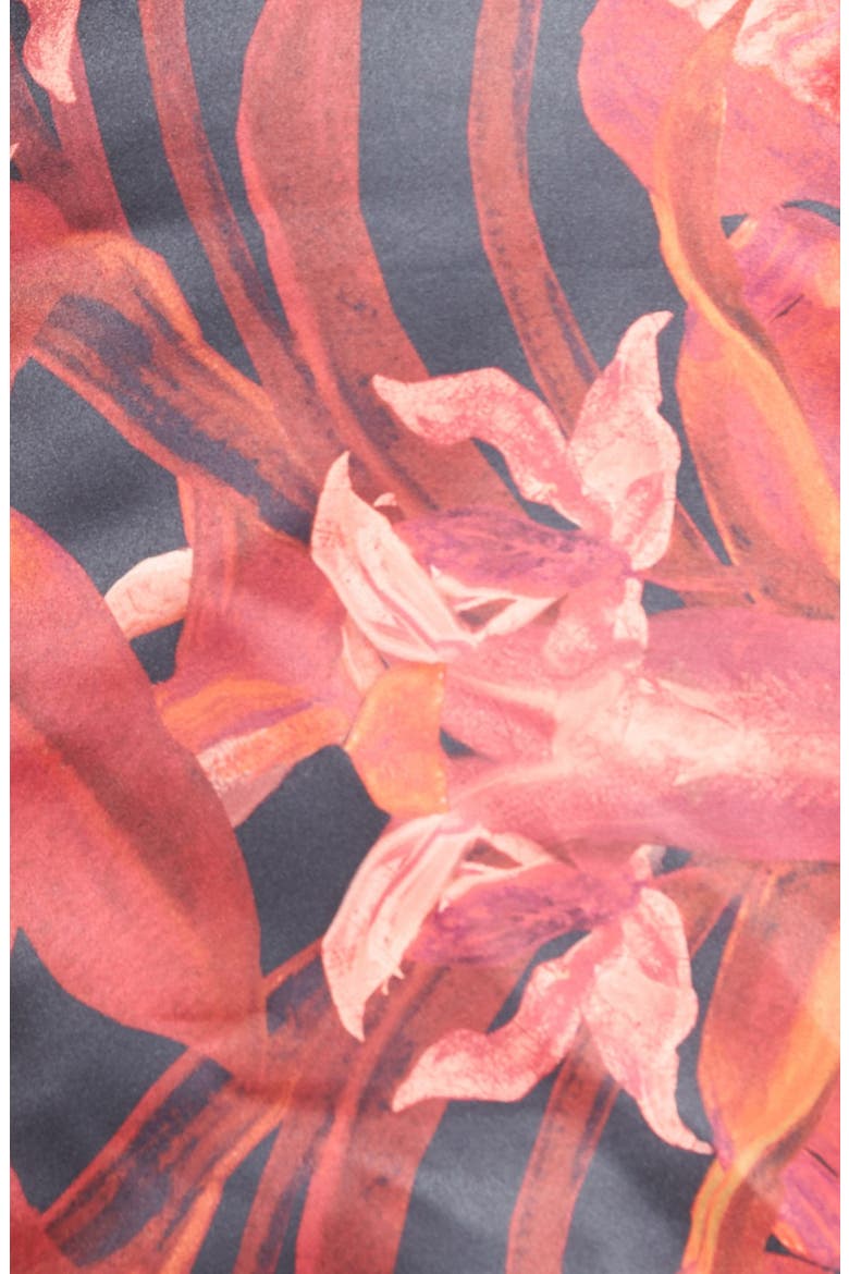 'Jungle Orchid' Print A-Line Skirt, Alternate, color, MAROON