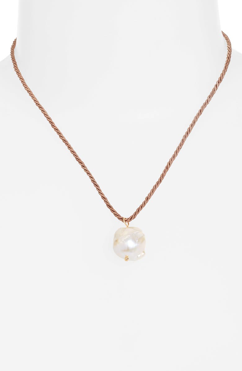 FRASIER STERLING Santa Monica Freshwater Pearl Pendant Necklace, Main, color, 