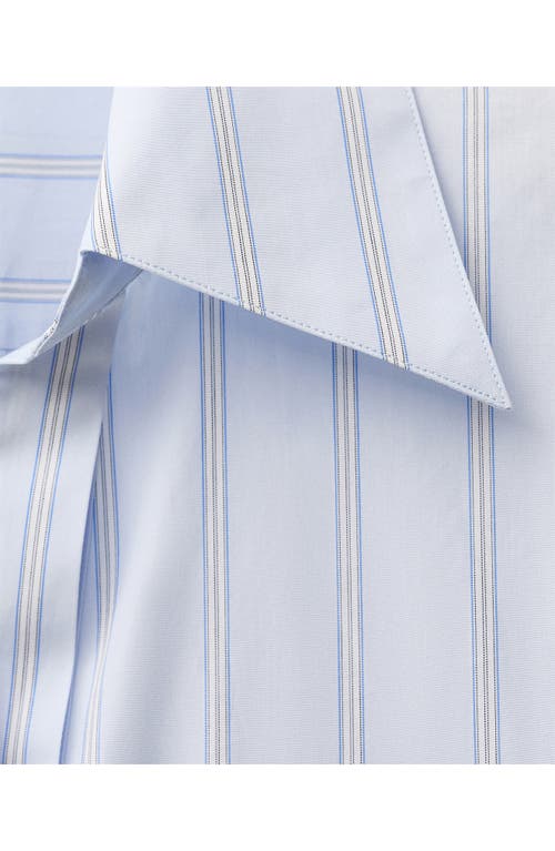 Mango Regular Fit Stripe Cotton Button-up Shirt In Sky Blue