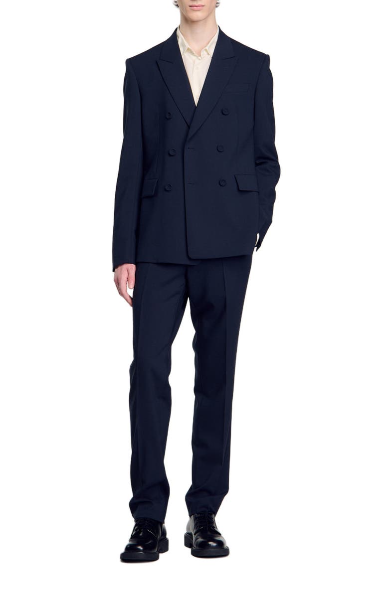 SANDRO Double-breasted suit jacket, Alternate, color,