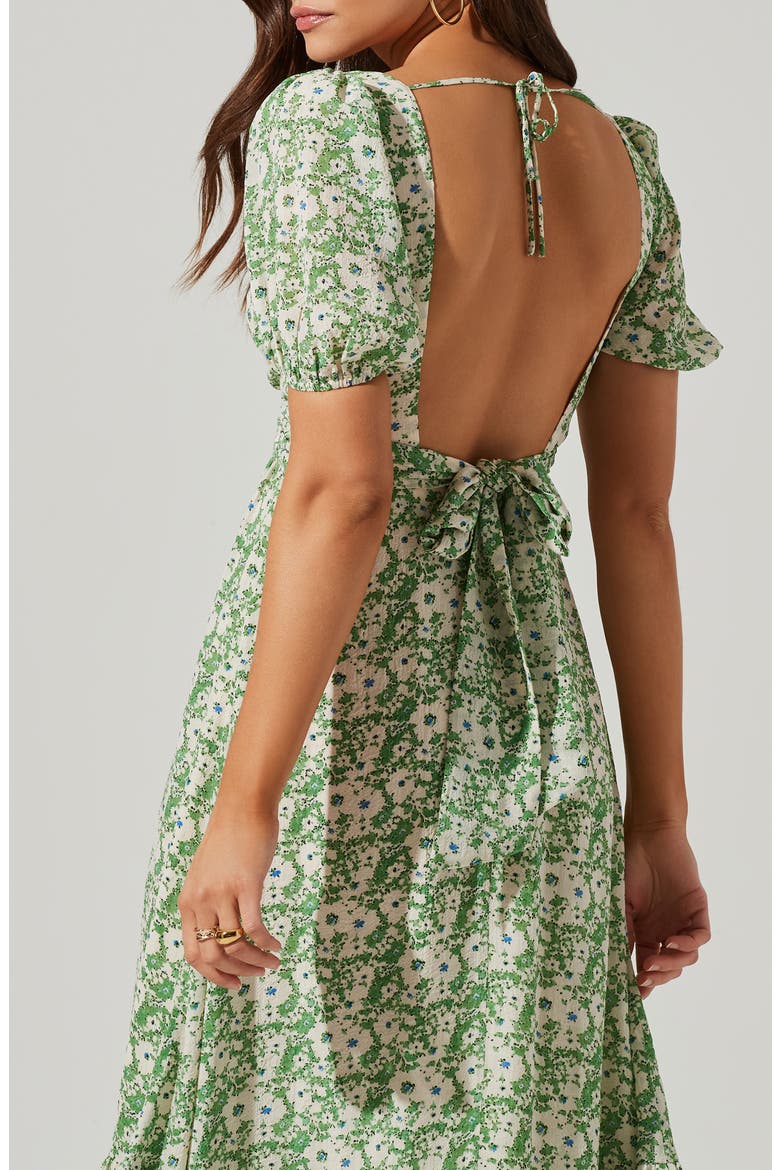 astr off shoulder puff sleeve midi dress ASTR The Label Sasila Puff-Sleeve Midi Dress