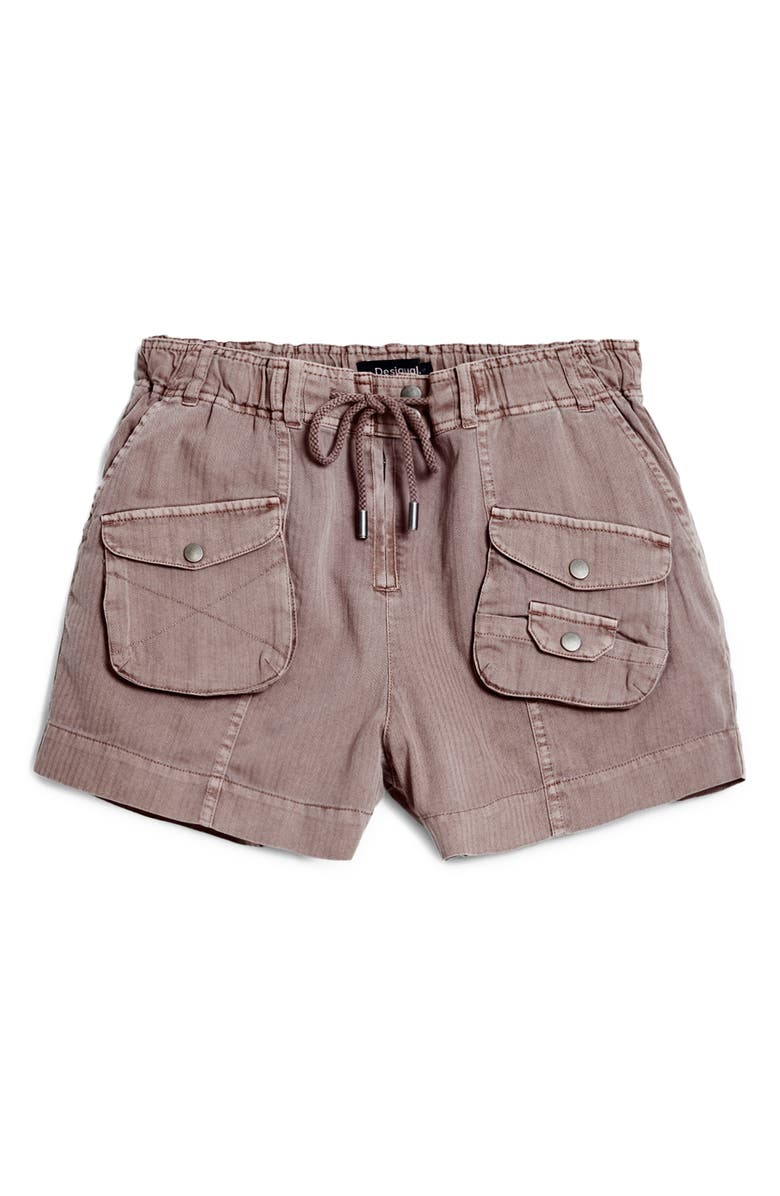 Desigual Cotton Cargo Shorts, Alternate, color, 
