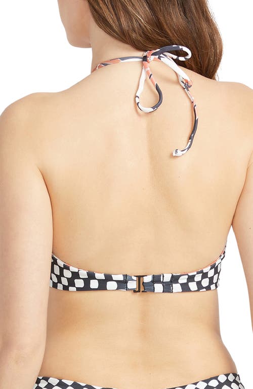 Volcom Check Mate Bikini Top In Electric/coral