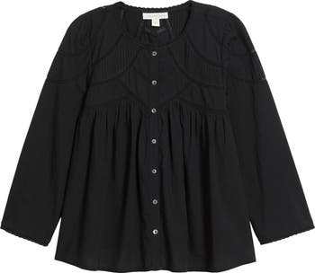トップス 6 Cotton Dobby Lace & Pintuck Blouse 6 Cotton Dobby Lace & Pintuck Blouse - メルカリ
