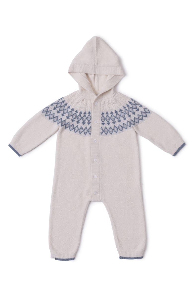 Barefoot Dreams<sup>®</sup> CozyChic<sup>™</sup> Ultra Lite<sup>®</sup> Fair Isle Hooded Romper, Main, color, Cream Multi