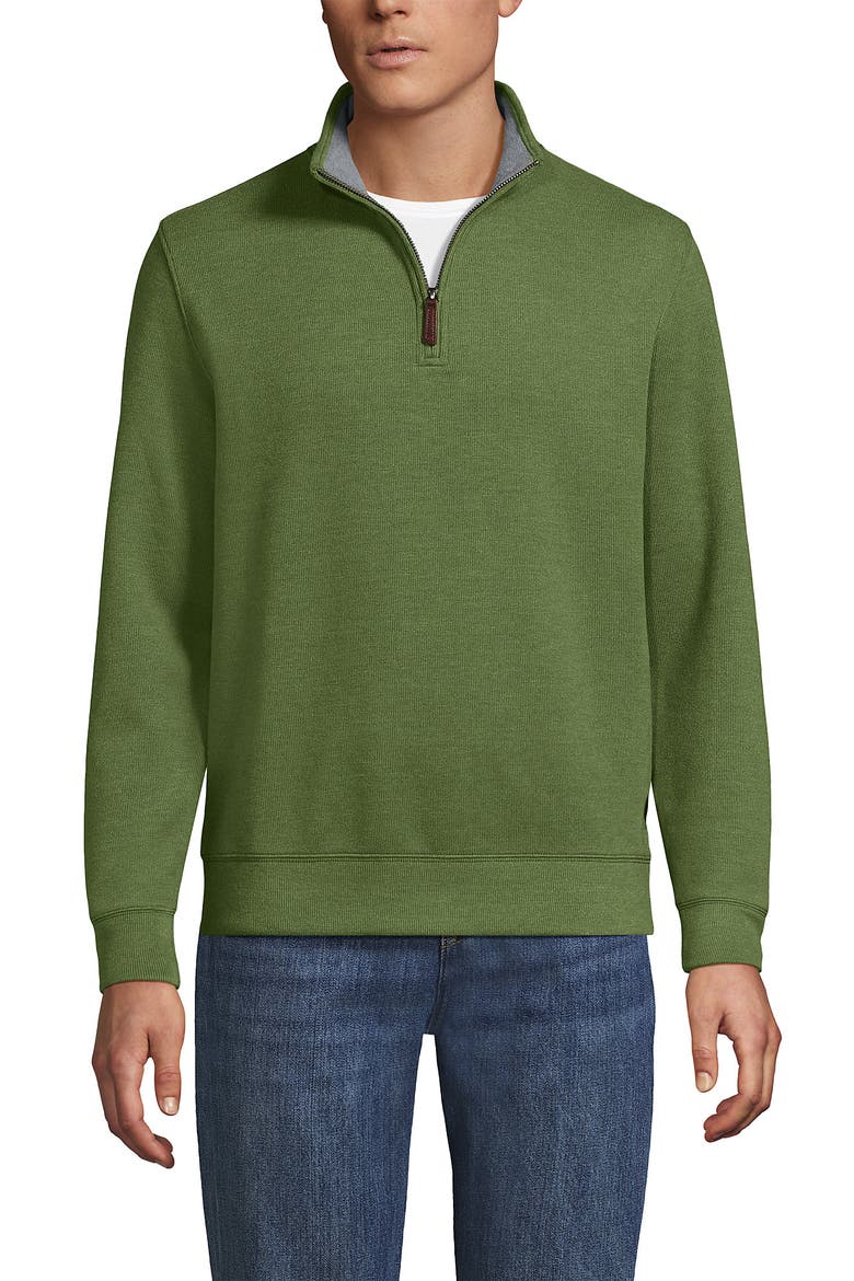 Bedford Rib Quarter Zip Sweater, Main, color, Dried Basil Heather