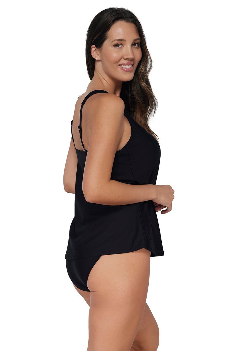 Sunsets Escape Jenna Tankini Swimsuit Top, Alternate, color, Black