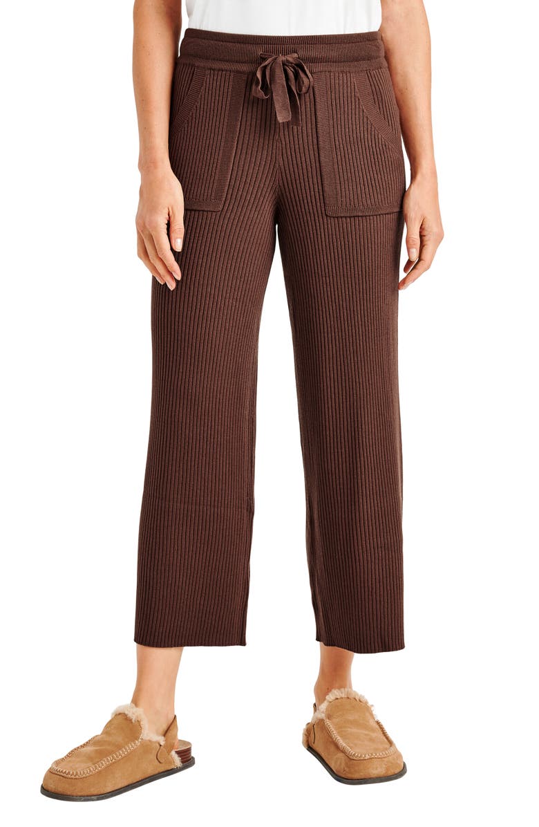 Splendid Georgie Rib Wide Leg Crop Pants, Main, color, Spice
