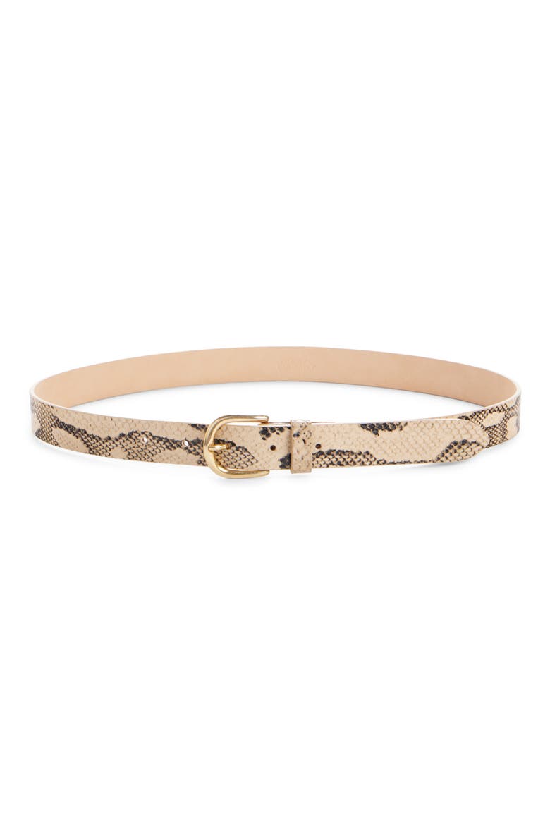 Zap Snakeskin Embossed Belt, Main, color, SAHARA 10SA