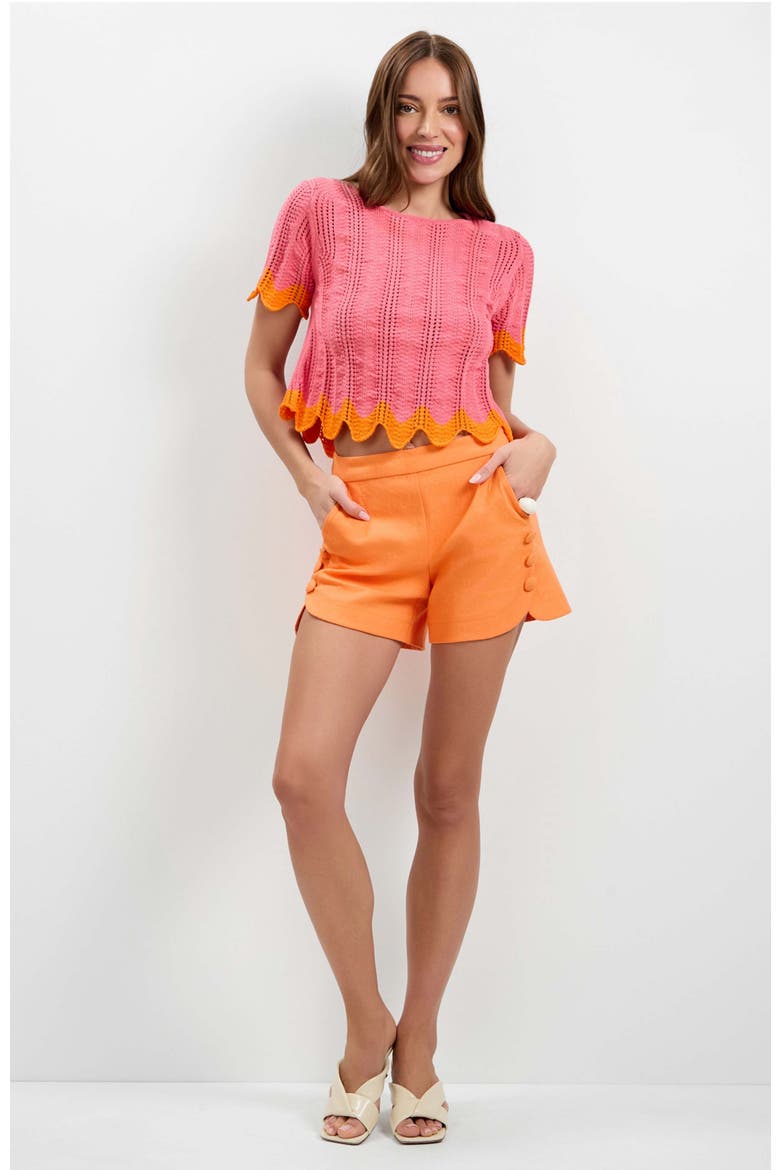 Playa Largo Wavy Knit Top, Alternate, color, Corso Coral Multi