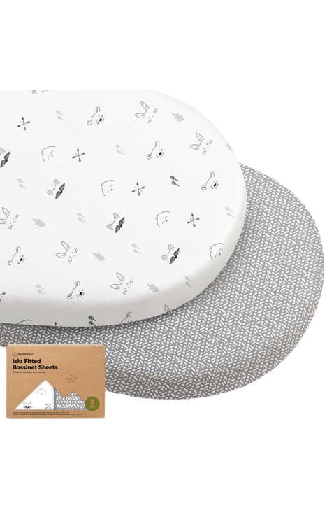 2-Pack Isla Fitted Bassinet Sheets