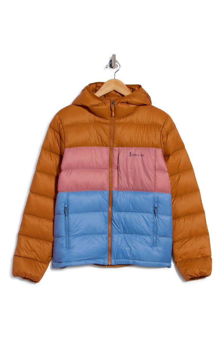 Fuego Max Down Hooded Jacket, Alternate, color, SIENNA AND FJORD