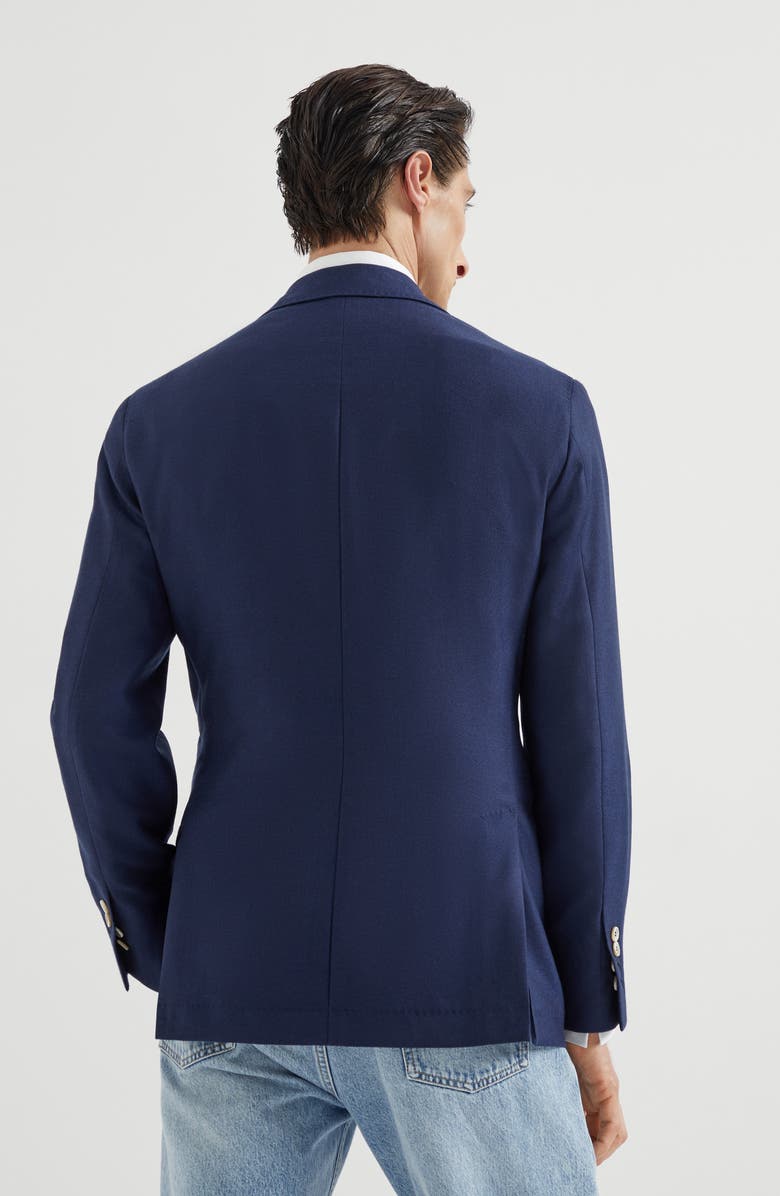 Brunello Cucinelli Twill unconstructed blazer, Alternate, color, Avio Blue