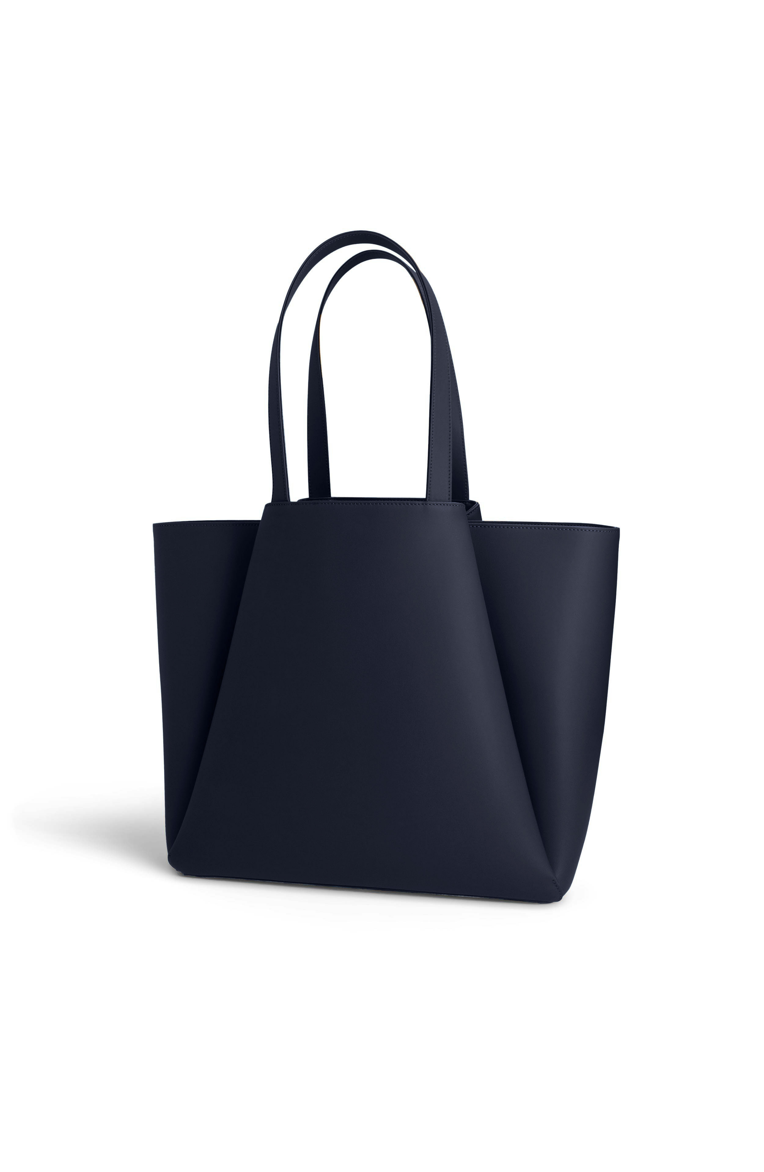 Pyramid Leather Tote Bag, Alternate, color, Night Blue
